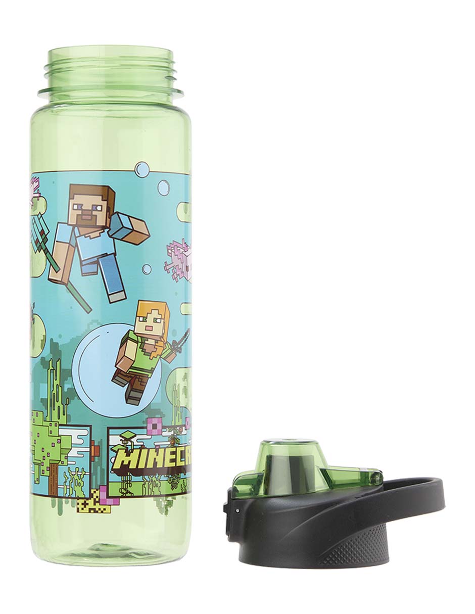 Botella de agua de plástico Minecraft con tapa rosca 1 L 3