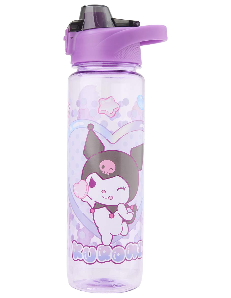 Botella de agua Kuromi con tapa push pull 1L